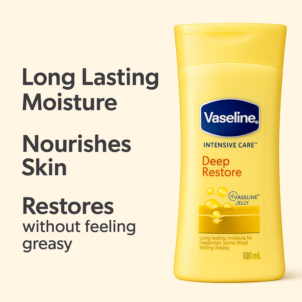 Vaseline Deep Restore Lotion 100ml – Best Moisturizing Lotion in Pakistan | Dry Skin Solution