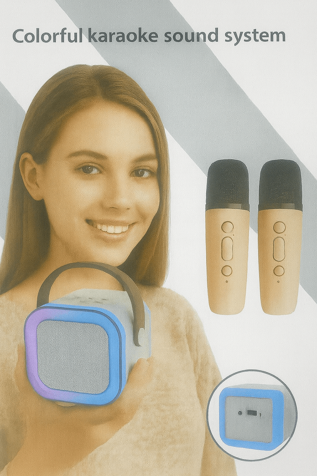 “Wireless Karaoke Bluetooth Speaker with Dual Mics | Portable RGB Party Speaker for Kids & Adults”