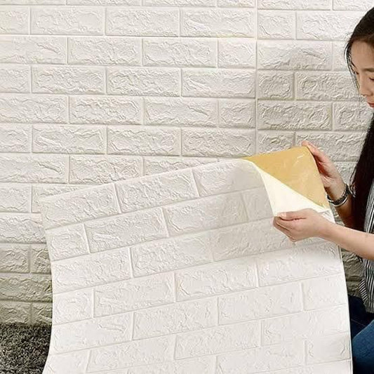 3D Brick Wall Stickers – Peel and Stick, Moisture-Proof, Soundproof (70cm x 77cm)