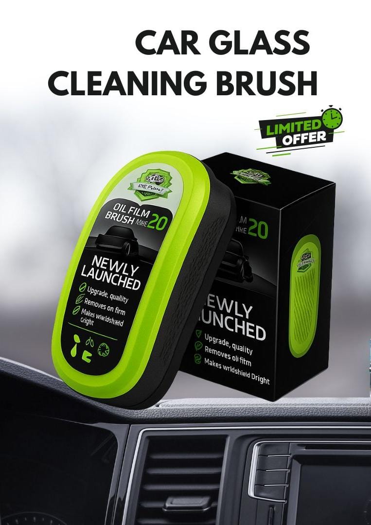 Car Windshield Oil Film Remover Brush 2.0 | Anti-Fog Glass Cleaner for Clear Visibility & Safety