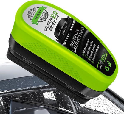 Car Windshield Oil Film Remover Brush 2.0 | Anti-Fog Glass Cleaner for Clear Visibility & Safety