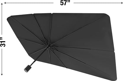 Umbrella Style Car Sun Shade | Brella Shield Windshield Shade – Heat Blocker, UV Protection, Easy Fold Design