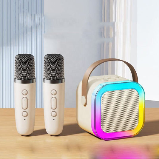 “Wireless Karaoke Bluetooth Speaker with Dual Mics | Portable RGB Party Speaker for Kids & Adults”