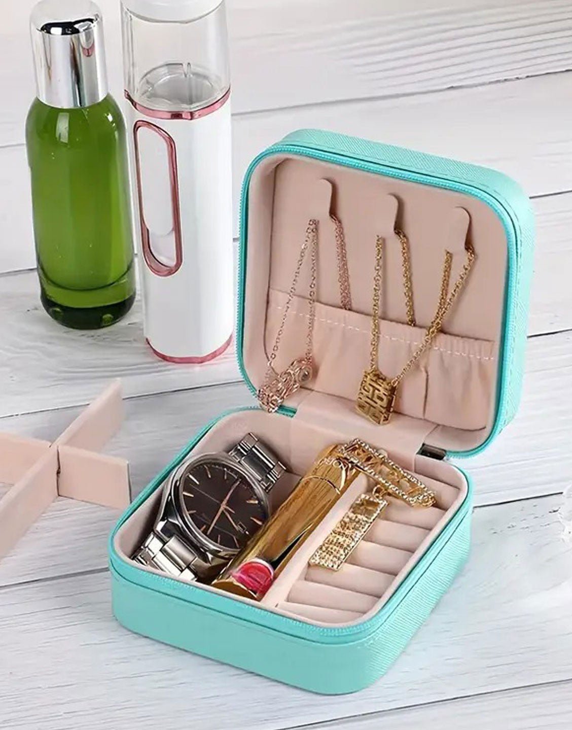 Portable Travel Jewelry Box | Mini Jewellery Organizer for Rings, Earrings & Chains | Best Gift for Women
