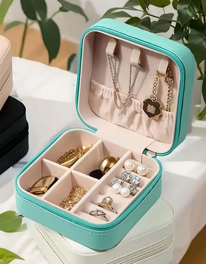 Portable Travel Jewelry Box | Mini Jewellery Organizer for Rings, Earrings & Chains | Best Gift for Women