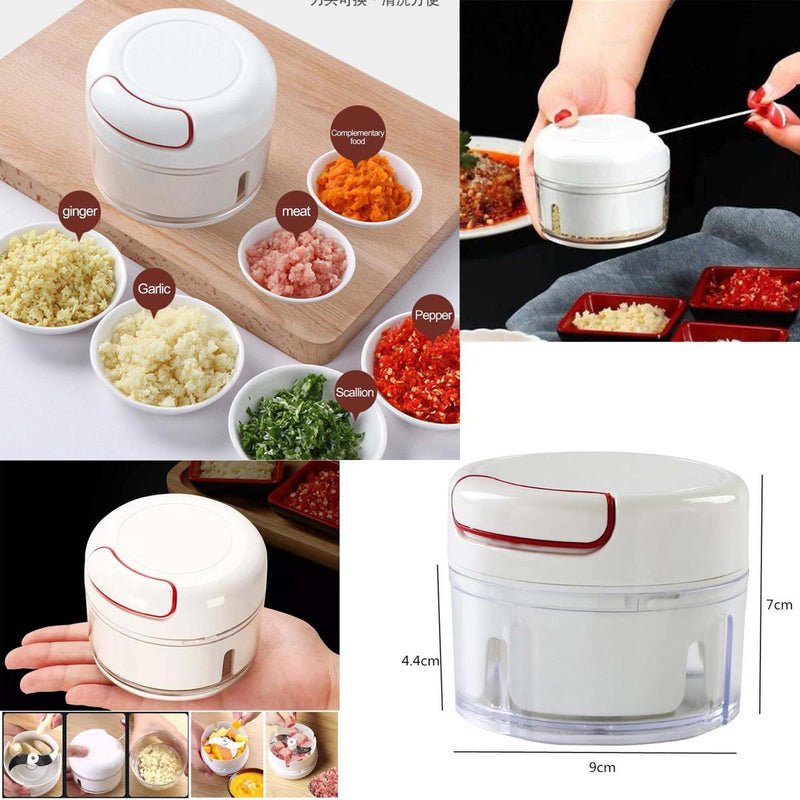Manual Food Chopper | Quick Vegetable Cutter & Garlic Chopper | Mini Food Processor