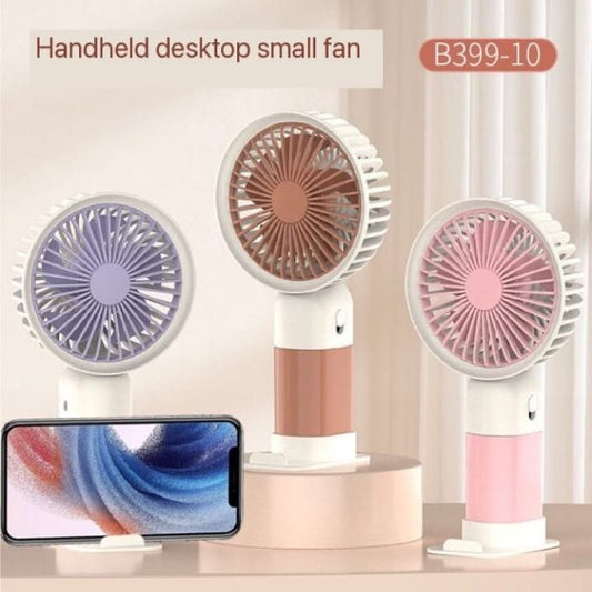 Rechargeable Handheld Fan – USB Charging, Portable Mini Desk Fan with Phone Stand