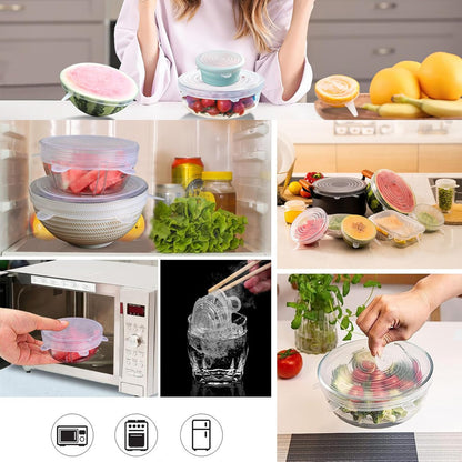 Silicone Stretch Lids Set | Reusable Food Covers for Bowls, Fruits & Containers