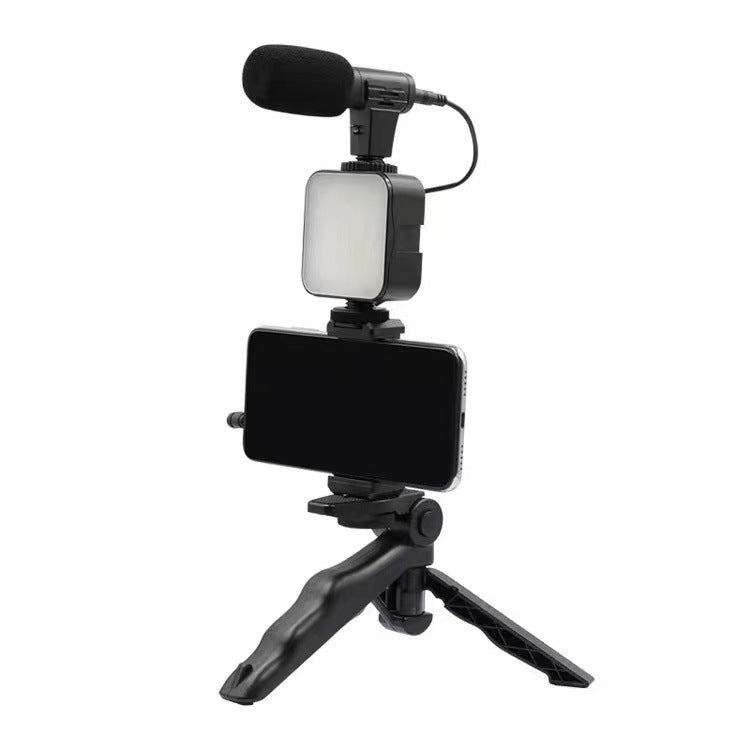 Complete Vlogging Kit with Microphone, LED Light & Tripod Stand | Mobile Video Recording Setup for YouTube & TikTok